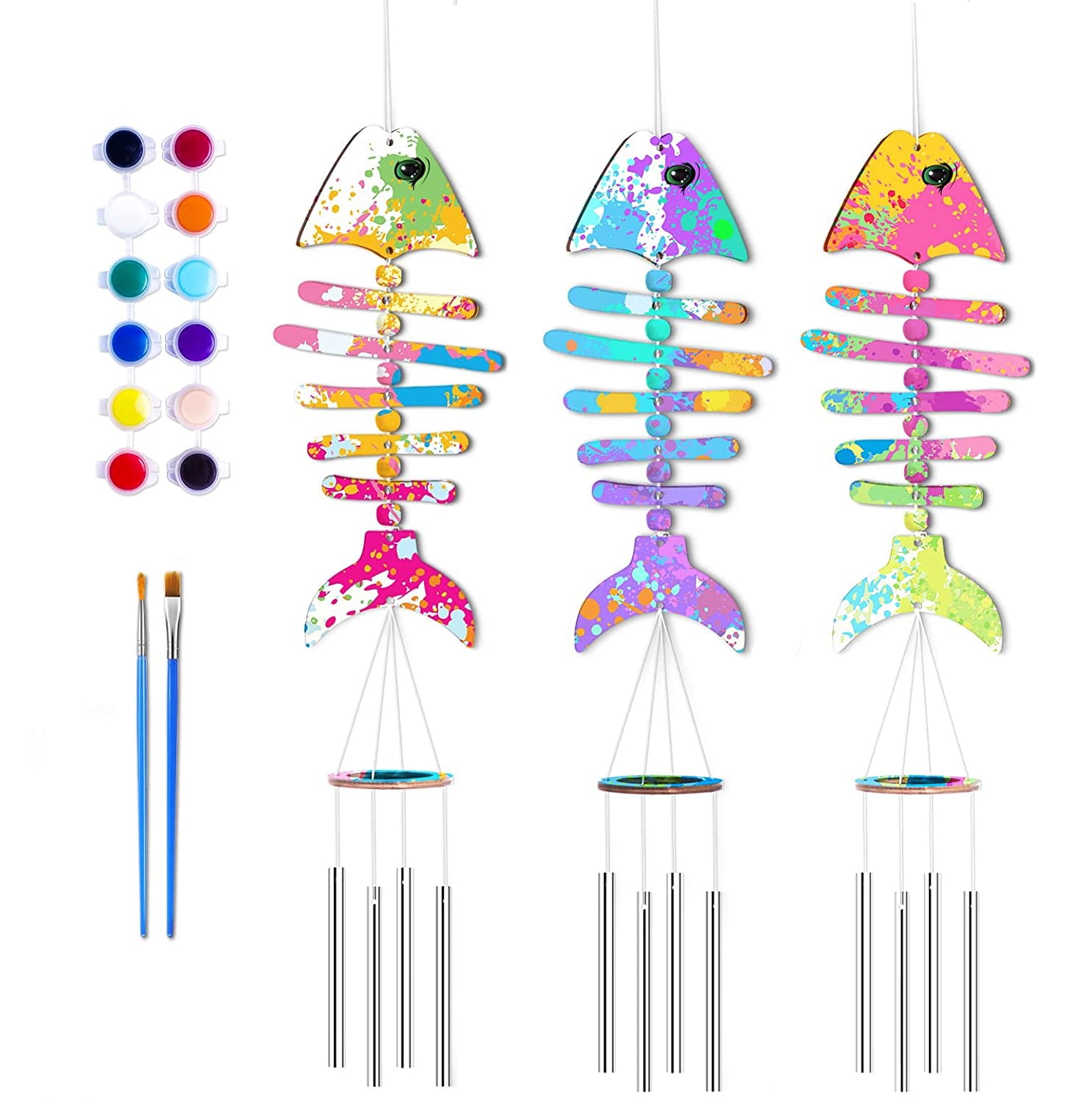 2-Pack Make A Wind Chime Crafts Kits, Arts and Crafts for Kids Toys for  Boys Girls Age 3-5 4-8 8-12
