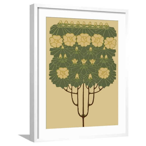Art.com Arts and Crafts Tree IV Art Print by Vision Studio, White Frame Wall Art, 23" x 29"