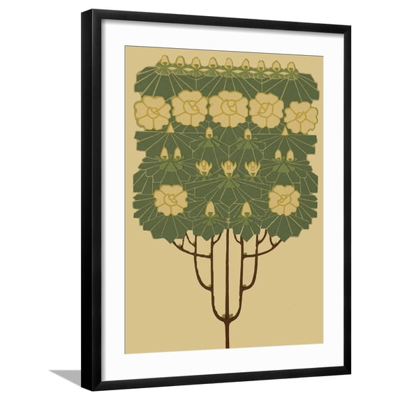 Art.com Arts and Crafts Tree IV Art Print by Vision Studio, Black Frame Wall Art, 23" x 29"