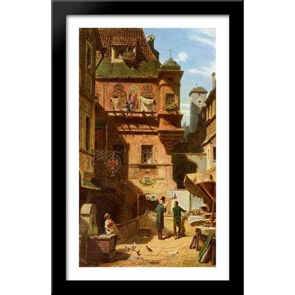Arts and Science 24x40 Large Black Wood Framed Print Art by Carl Spitzweg