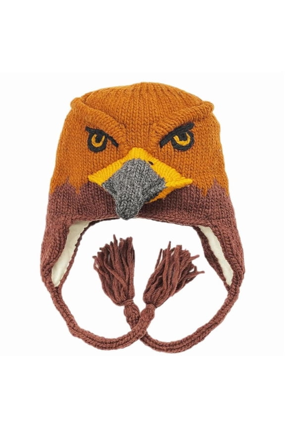 Youth Size Golden Eagle Hat, 19 Inch in Circumference and Stretch to 22 Inch, Wool with Acrylic Lining