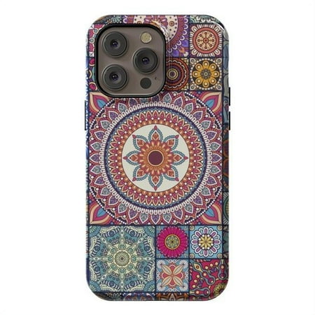 ArtsCase - StrongFit Designers Case for Apple iPhone 14 Pro Max - Orange Different types of mandalas