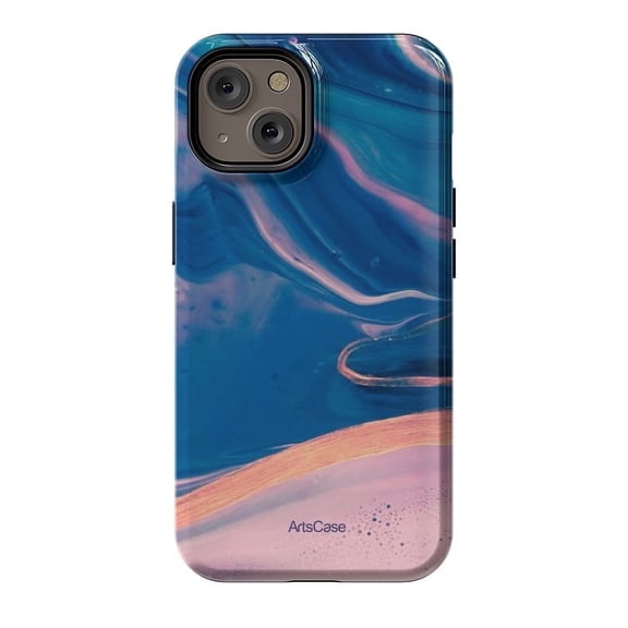ArtsCase - Print Design Tough Case for iPhone 14 - Acrylic Paint Abstract Marbling