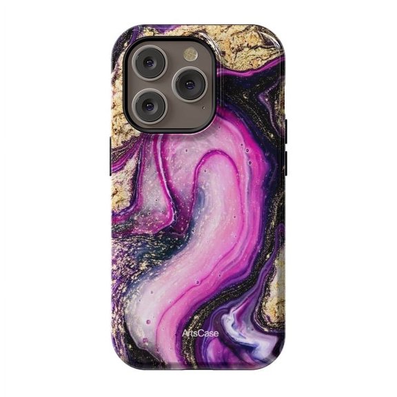 ArtsCase - Print Design Tough Case for iPhone 14 Pro - Violet Marble Design