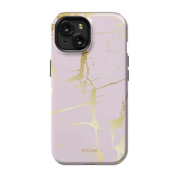 ArtsCase - Print Design Tough Case for iPhone 15 - Marble Gold Grunge