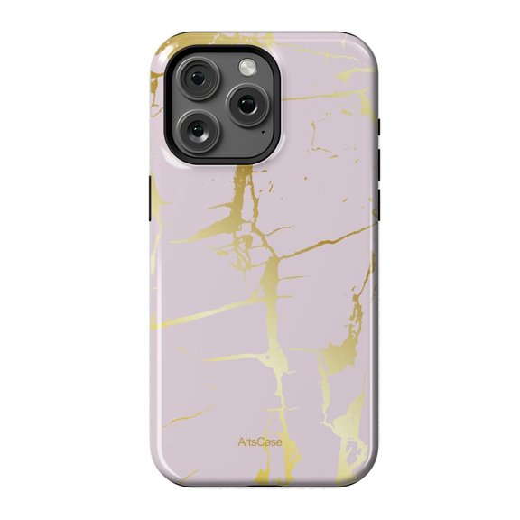 ArtsCase - Print Design Tough Case for iPhone 15 Pro Max - Marble Gold Grunge