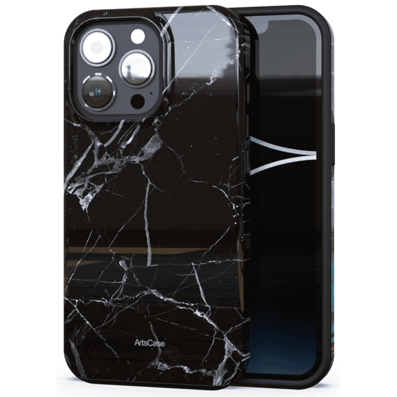 ArtsCase - Print Design Tough Case for iPhone 15 Pro - Noir Marble