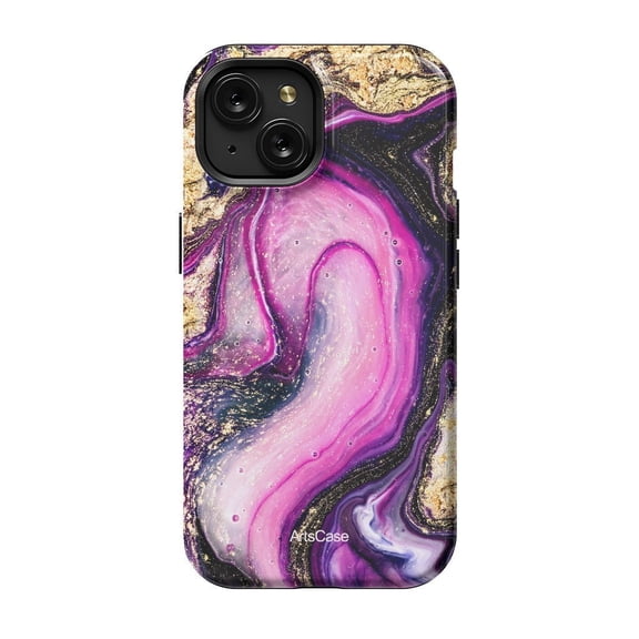 ArtsCase - Print Design Tough Case for iPhone 15 - Violet Marble Design