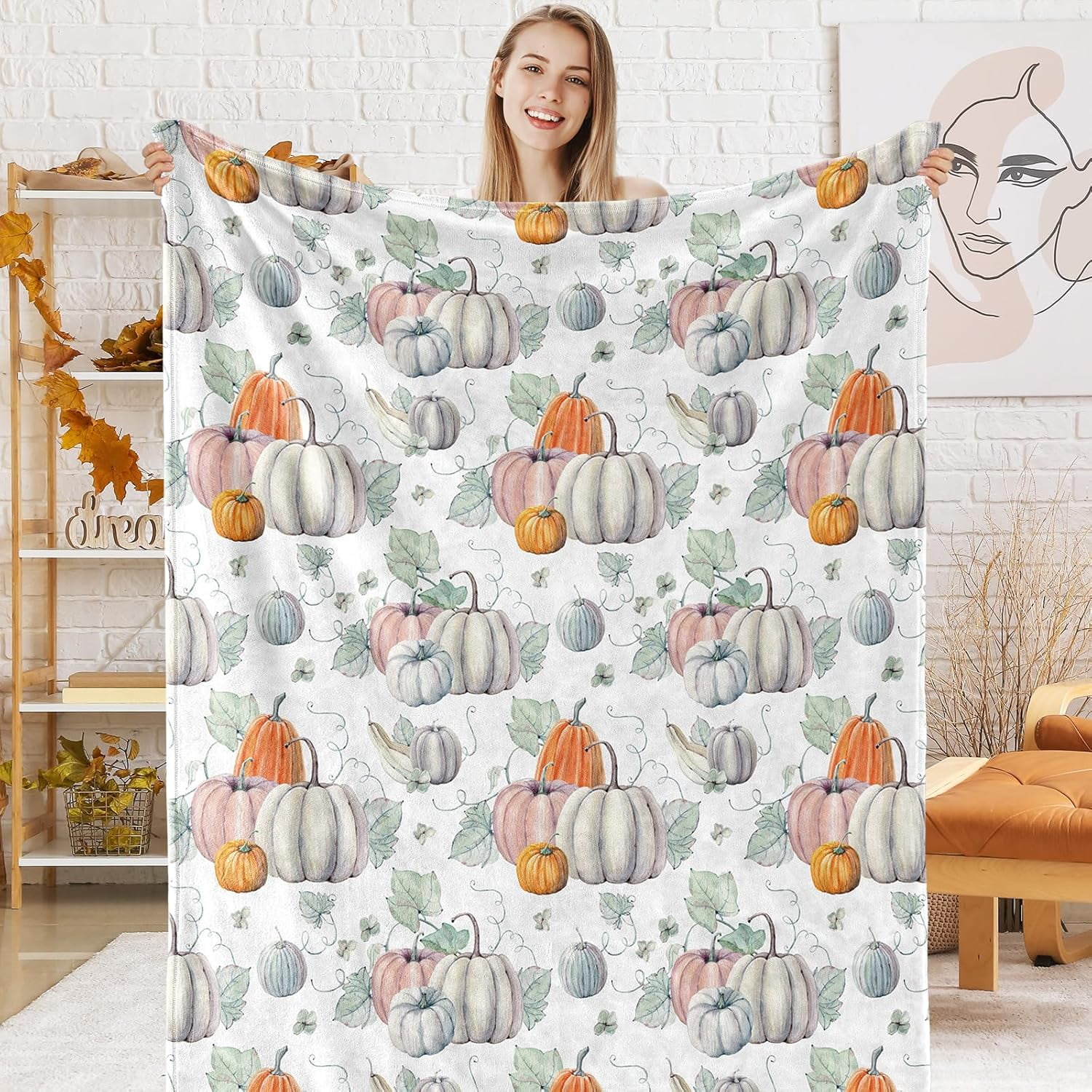 Artsadd Vintage Thanksgiving Fall Fuzzy Flannel Blanket 30 x 40 Inch ...