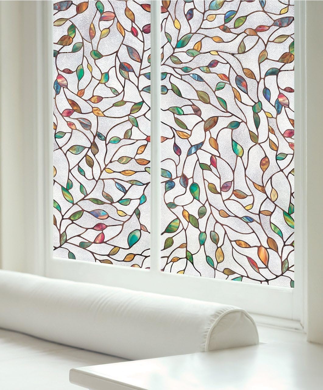 Artscape New Leaf Decorative Window Film - UV Resistant, Light Filtering - 24" x 36", Multicolor — Residential Use, Standard Application