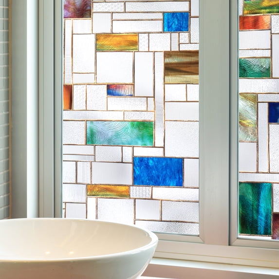 Artscape Horizon 24" x 36" Window Film with Stained Glass Design