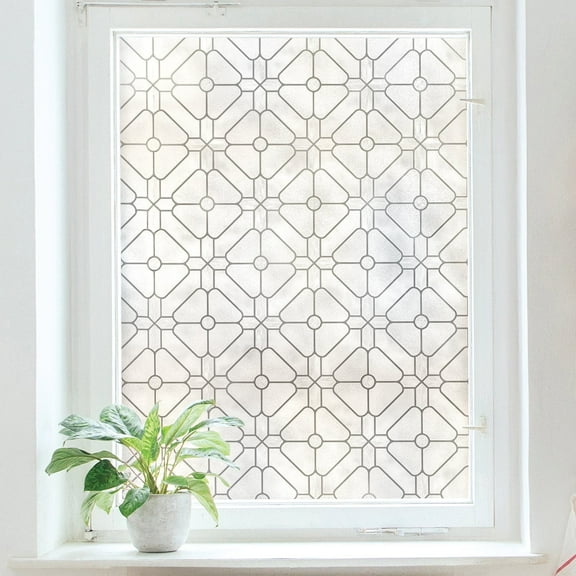 Artscape Aster 24" x 36" Window Film with Leaded Glass Design