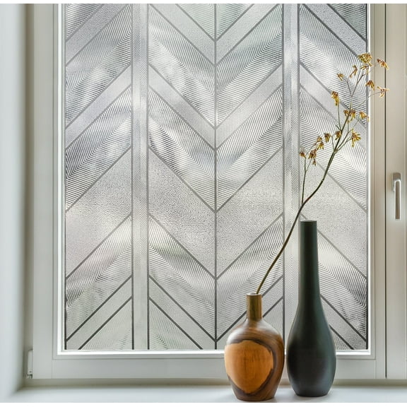 Artscape Chevron 24" x 36" Window Film with Leaded Glass Design