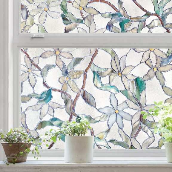 Artscape Jasmine Window Film 24" x 36" Window Film with Stained Glass Design