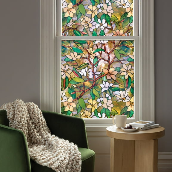 Artscape Magnolia 24" x 36" Window Film with Stained Glass Design