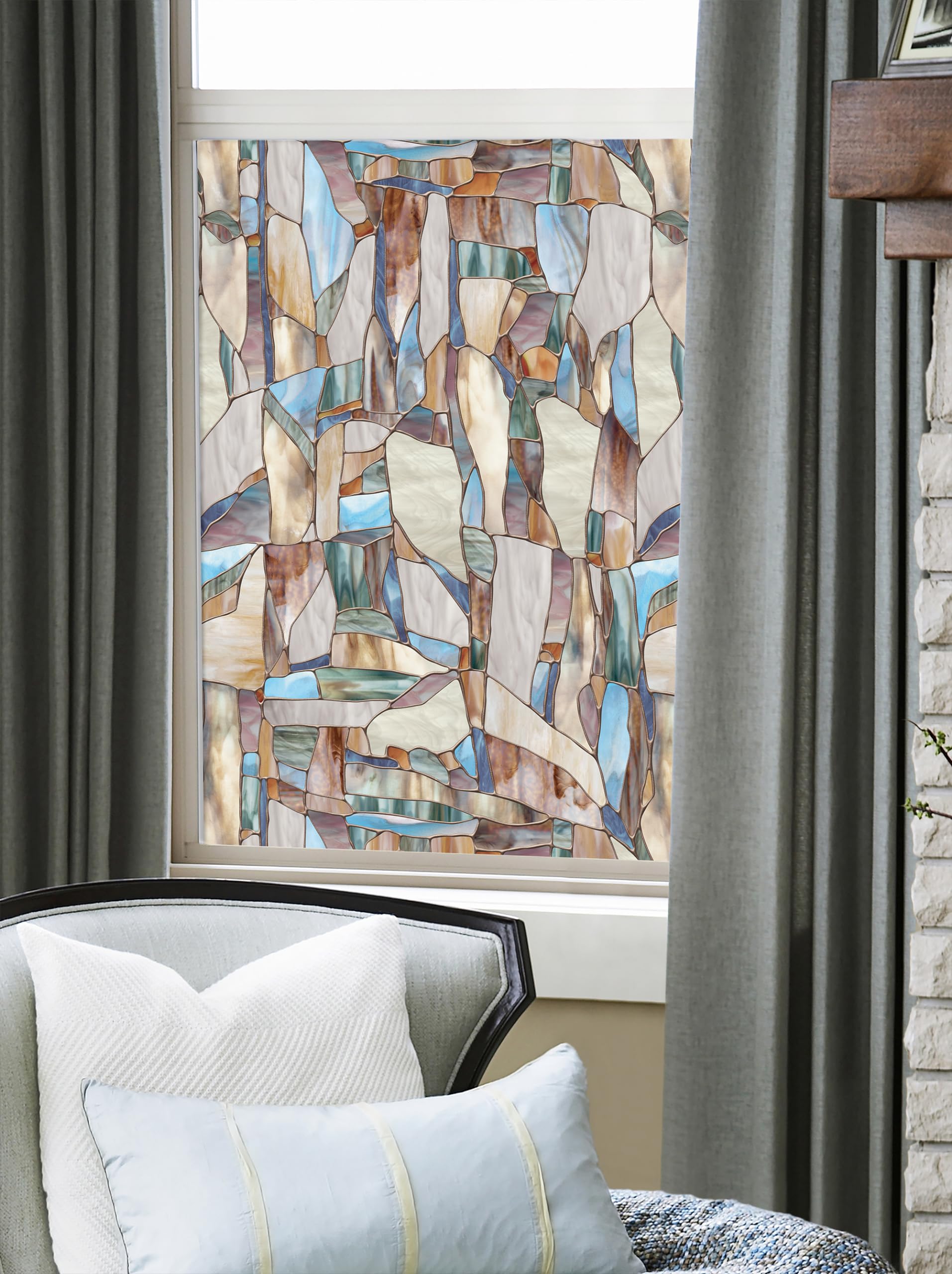 Artscape Mesa Window Privacy Film Stained Glass Pattern Non