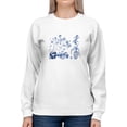 thumbnail image 1 of Artshine Blue And White Floral I Sweatshirt Women -Gabby Malpas Designs, Female 4X-Large, 1 of 4