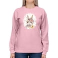 thumbnail image 1 of Artshine Little Bunny Sweatshirt Women -Sillier Than Sally Designs, Female Large, 1 of 4