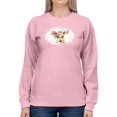 thumbnail image 1 of Artshine Little Deer Watercolor Sweatshirt Women -Sillier Than Sally Designs, Female Medium, 1 of 4