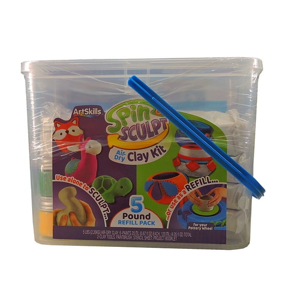 Artskills Spin Sculpt Air-dry Clay Kit. 5 lbs. Refill Pack in Blue