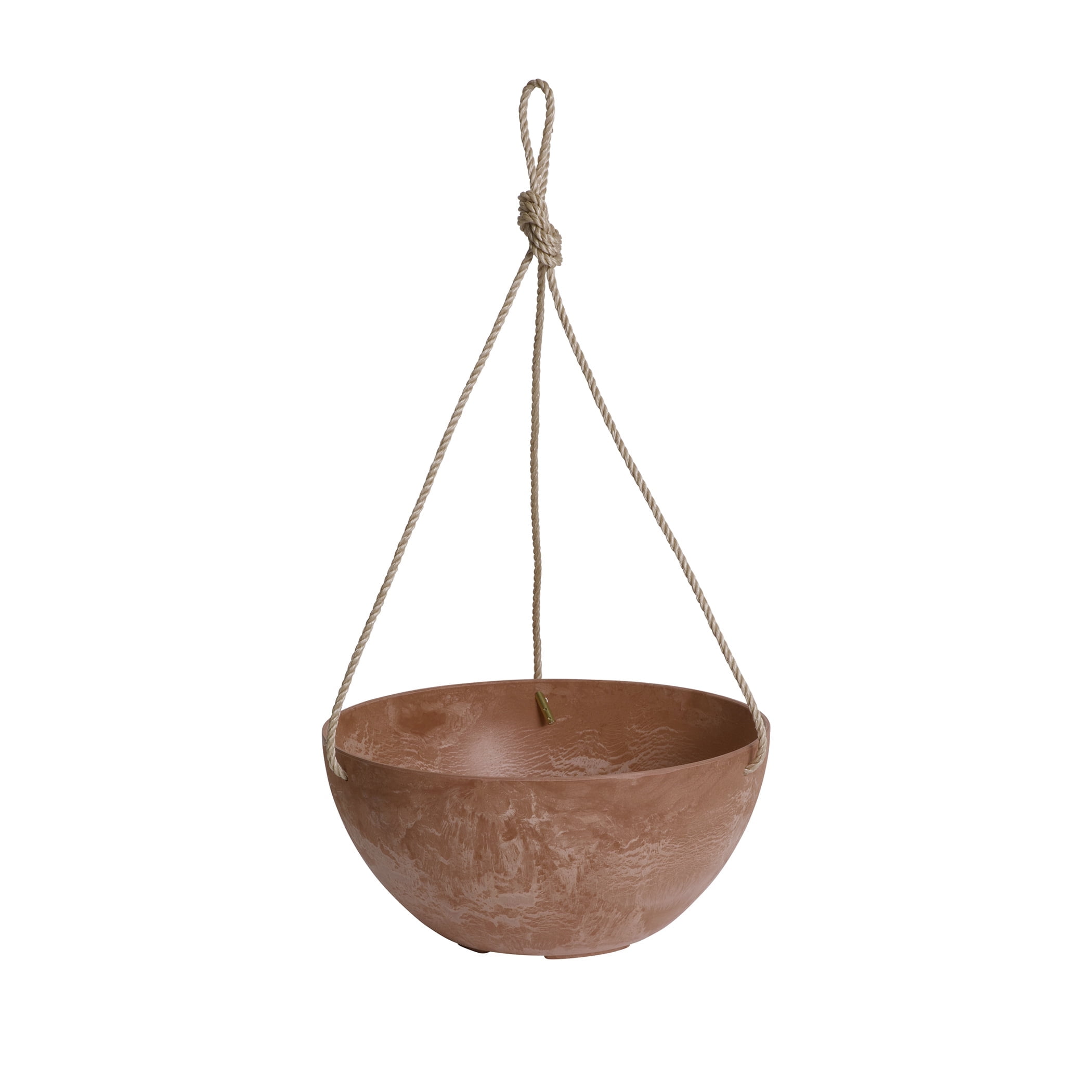 Rust Marbled Resin and Stone 10" Hanging Bowl Planter