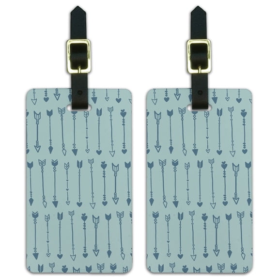 Artsy Arrows Hand Drawn Sketchy Pattern Luggage ID Tags Suitcase Carry-On Cards - Set of 2