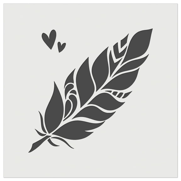 Artsy Boho Bohemian Feather DIY Cookie Wall Craft Stencil - 3.5 Inch