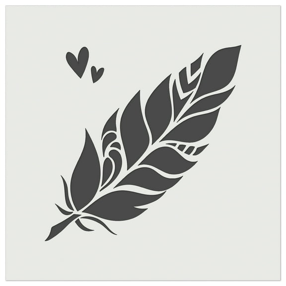 Artsy Boho Bohemian Feather DIY Cookie Wall Craft Stencil - 5.5 Inch