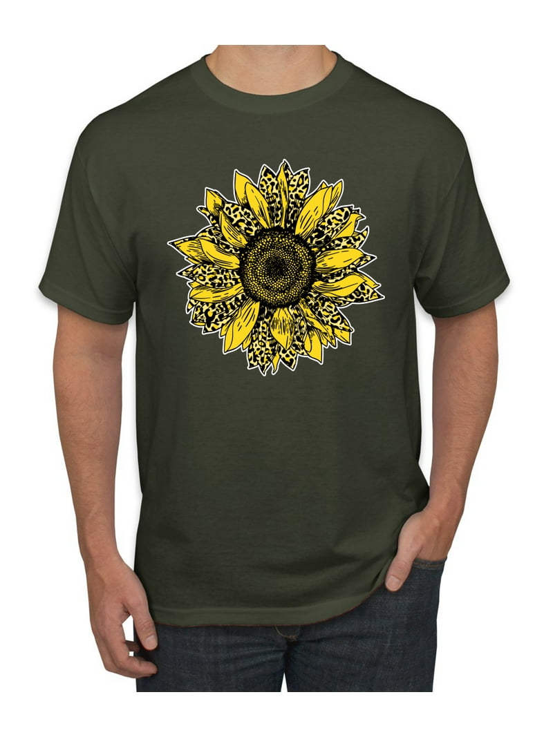 Artsy Cheetah Leopard Print Sunflower Fashion Men's Graphic