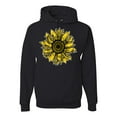 thumbnail image 1 of Artsy Cheetah Leopard Print Sunflower Fashion Unisex Graphic Hoodie Sweatshirt, Black, Small, 1 of 3