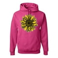 thumbnail image 1 of Artsy Cheetah Leopard Print Sunflower Fashion Unisex Graphic Hoodie Sweatshirt, Fuschia, 3XL, 1 of 3