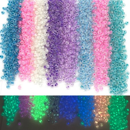 Artsy Crafts Glow in The Dark Glass Seed Beads 8 Colors, 4 mm, 1600 Count