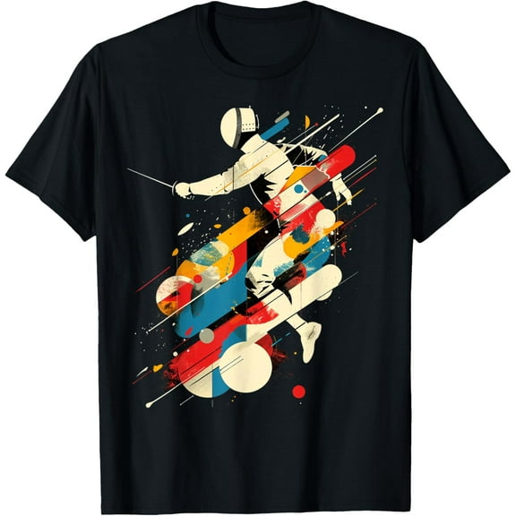 Artsy Fencer on Abstract Art Fencing T-Shirt