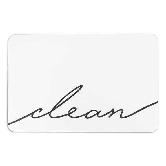 Artsy Mats Clean Script White Stone Non Slip Bath Mat