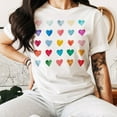 thumbnail image 1 of Artsy Watercolor Hearts Unisex Tshirt for Women, gift for her, Mom, 1 of 2