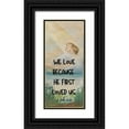 thumbnail image 1 of ArtsyQuotes 10x18 Black Ornate Wood Framed with Double Matting Museum Art Print Titled - Bible Verse Quote 1 John 4:19, Louis Comfort Tiffany - Design for window 3, 1 of 4
