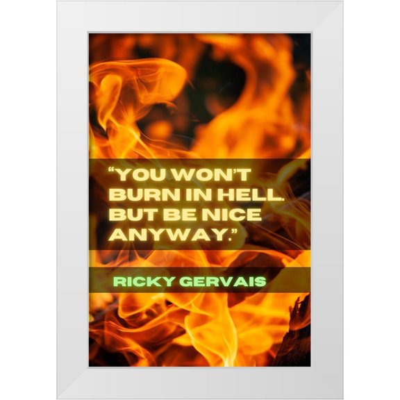 ArtsyQuotes 11x14 White Modern Wood Framed Museum Art Print Titled - Ricky Gervais Quote: Be Nice