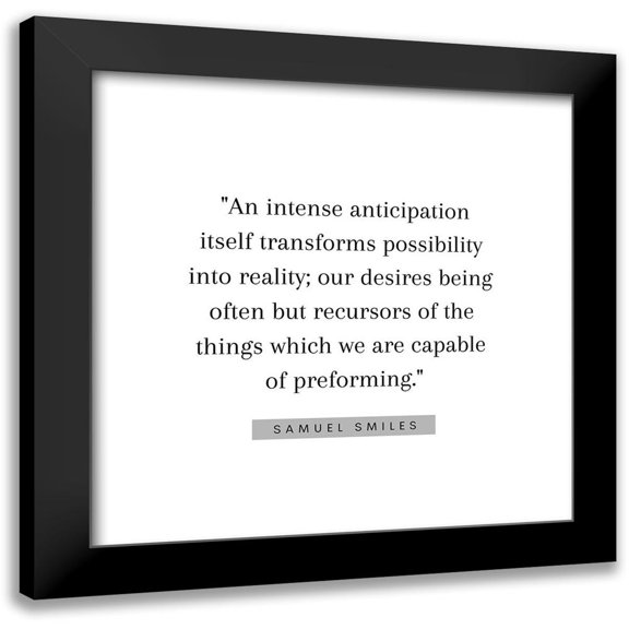 ArtsyQuotes 12x12 Black Modern Framed Museum Art Print Titled - Samuel Smiles Quote: Reality