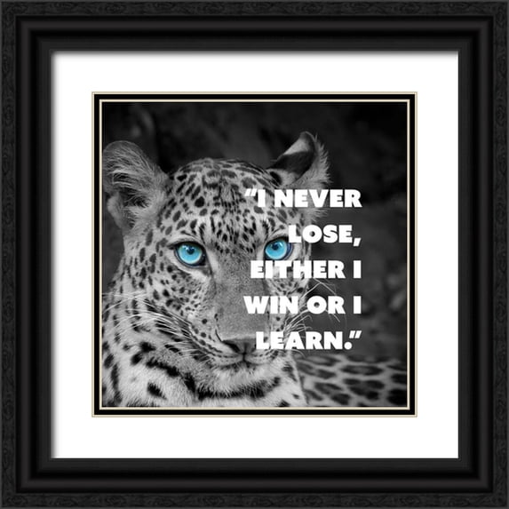 ArtsyQuotes 12x12 Black Ornate Wood Framed with Double Matting Museum Art Print Titled - Artsy Quotes Quote: I never Lose