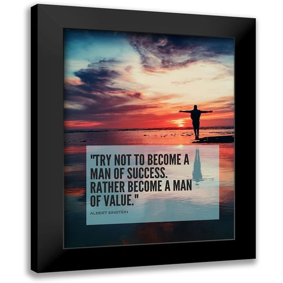 ArtsyQuotes 12x14 Black Modern Framed Museum Art Print Titled - Albert Einstein Quote: Man of Success