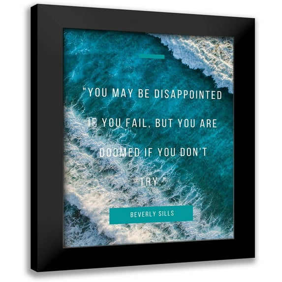 ArtsyQuotes 12x14 Black Modern Framed Museum Art Print Titled - Beverly Sills Quote: Disappointed