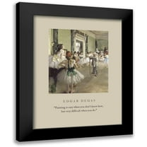 ArtsyQuotes 12x14 Black Modern Framed Museum Art Print Titled - Edgar Degas Quote: Painting is Easy