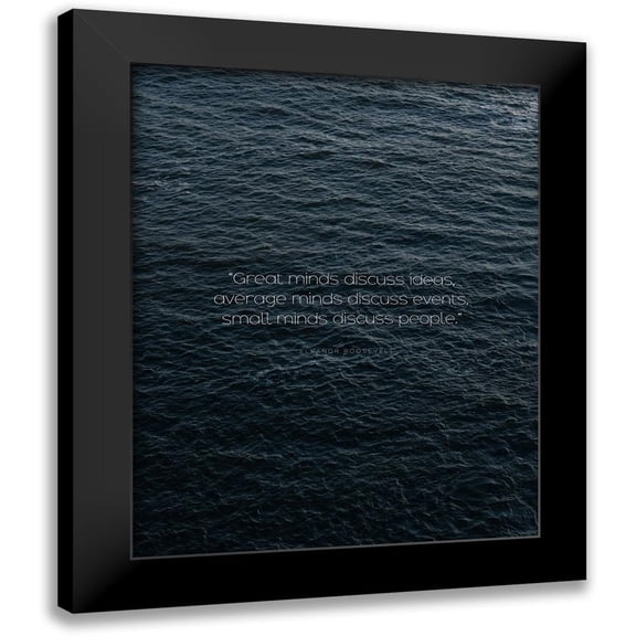 ArtsyQuotes 12x14 Black Modern Framed Museum Art Print Titled - Eleanor Roosevelt Quote: Great Minds