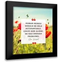 ArtsyQuotes 12x14 Black Modern Framed Museum Art Print Titled - Elie Wiesel Quote: Accountable