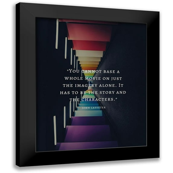ArtsyQuotes 12x14 Black Modern Framed Museum Art Print Titled - John Lasseter Quote: Imagery Alone