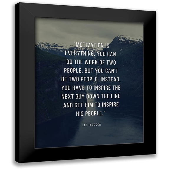 ArtsyQuotes 12x14 Black Modern Framed Museum Art Print Titled - Lee Iacocca Quote: Motivation