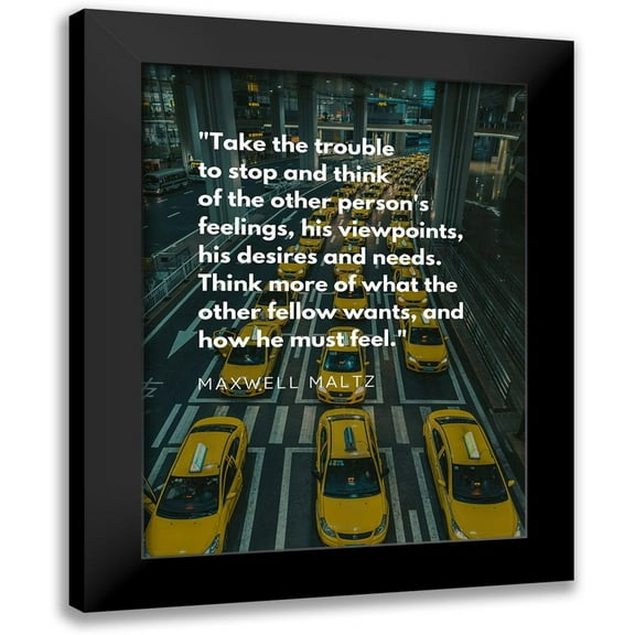 ArtsyQuotes 12x14 Black Modern Framed Museum Art Print Titled - Maxwell Maltz Quote: Desires and Needs