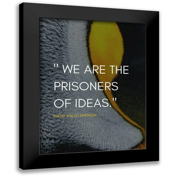ArtsyQuotes 12x14 Black Modern Framed Museum Art Print Titled - Ralph Waldo Emerson Quote: Prisoners of Ideas