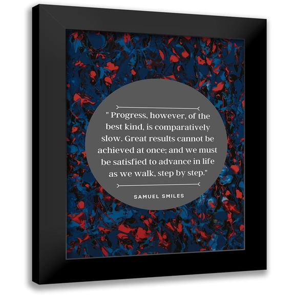 ArtsyQuotes 12x14 Black Modern Framed Museum Art Print Titled - Samuel Smiles Quote: Great Results