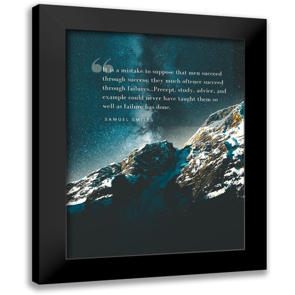 ArtsyQuotes 12x14 Black Modern Framed Museum Art Print Titled - Samuel Smiles Quote: Succeed Through Success